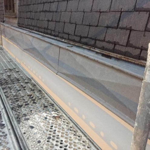 Création d'un membron et devant de socle en zinc quartz